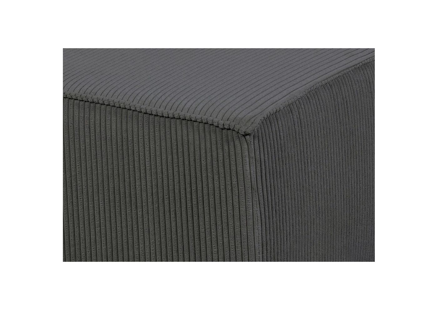 ROMANA Pouf modulable velours côtelé gris