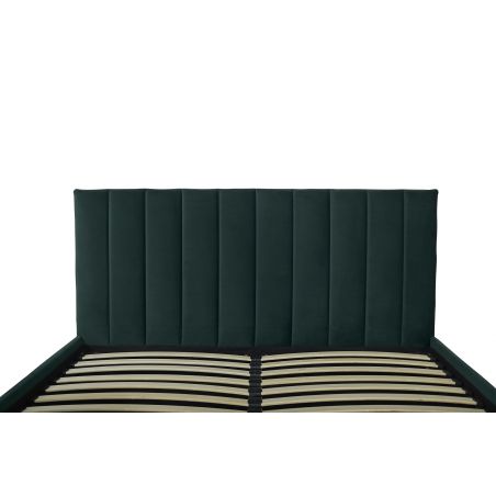 THELMA lit coffre velours vert forêt 140x190