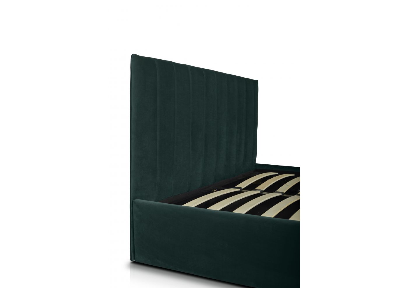 THELMA lit coffre velours vert forêt 140x190