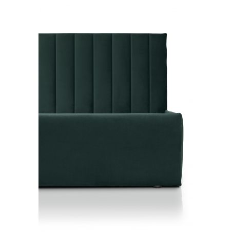 THELMA lit coffre velours vert forêt 140x190