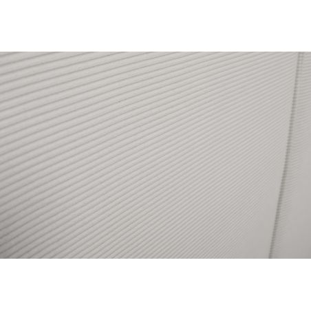 LEOPOLD lit coffre velours côtelé blanc cassé 180x200