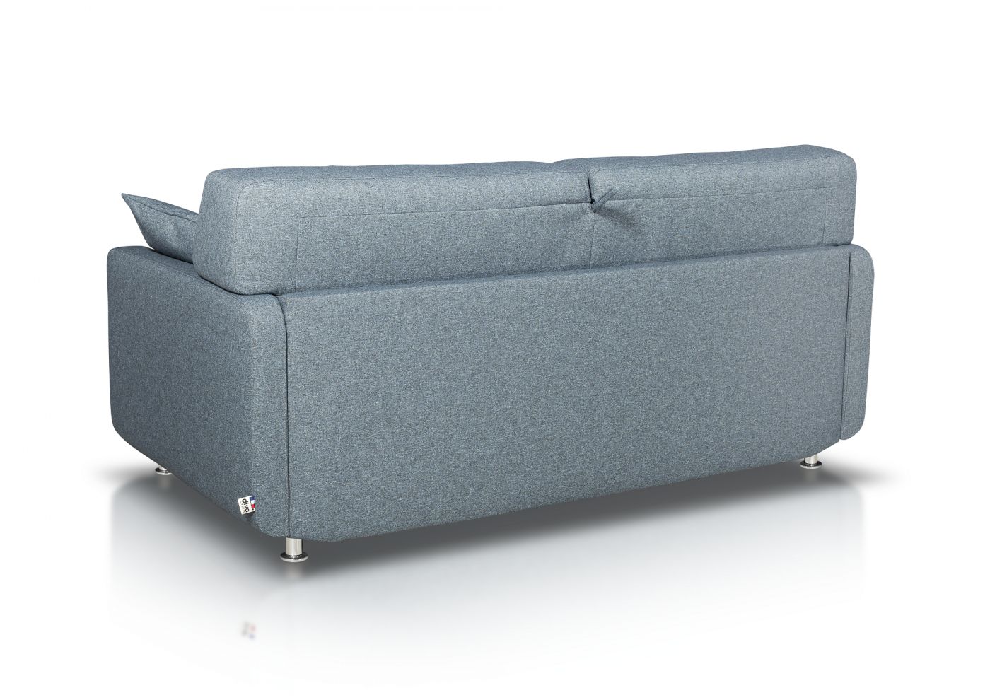 CIRCE Canapé convertible 3 places bleu jean matelas Simmons 140cm