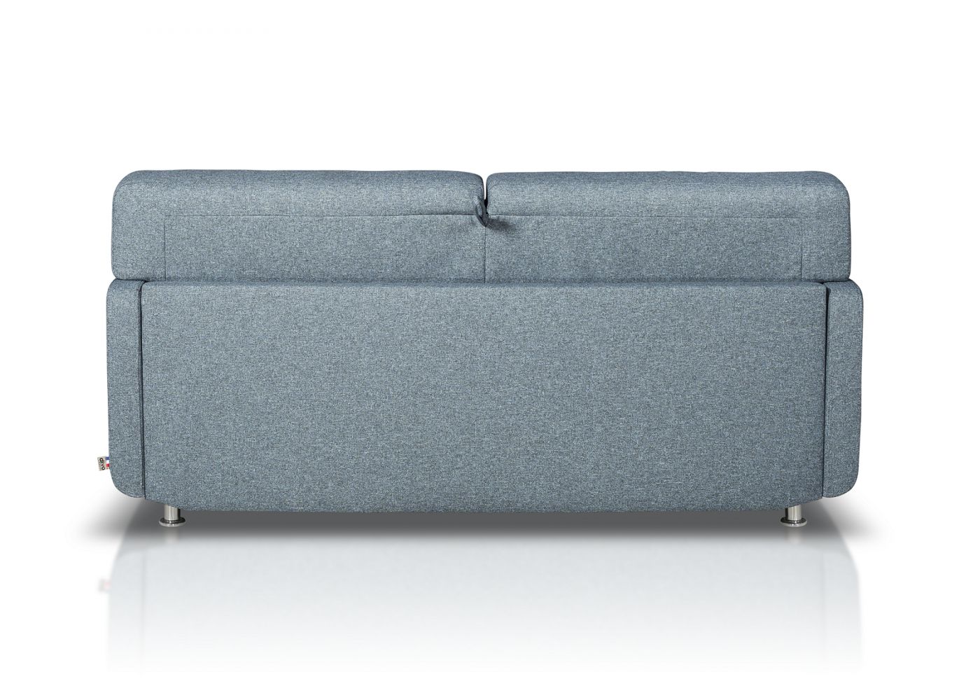 CIRCE Canapé convertible 3 places bleu jean matelas Simmons 140cm