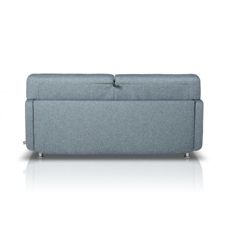 CIRCE Canapé convertible 3 places bleu jean matelas Simmons 140cm