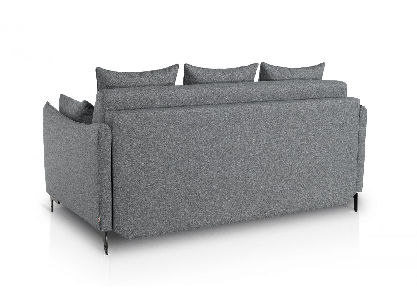 ULYSSE Canapé convertible Rapido 3 places gris matelas Dunlopillo 140 cm 