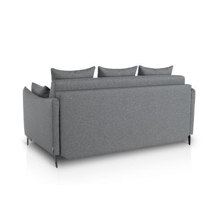 ULYSSE Canapé convertible Rapido 3 places gris matelas Dunlopillo 140 cm 