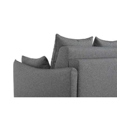 ULYSSE Canapé convertible Rapido 3 places gris matelas Dunlopillo 140 cm 