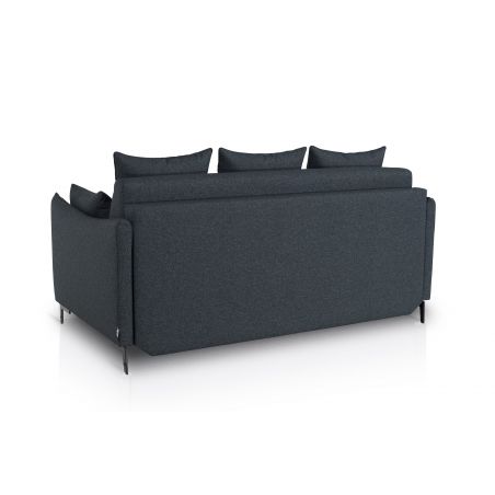 ULYSSE Canapé convertible Rapido 3 places bleu nuit matelas Dunlopillo 140 cm 