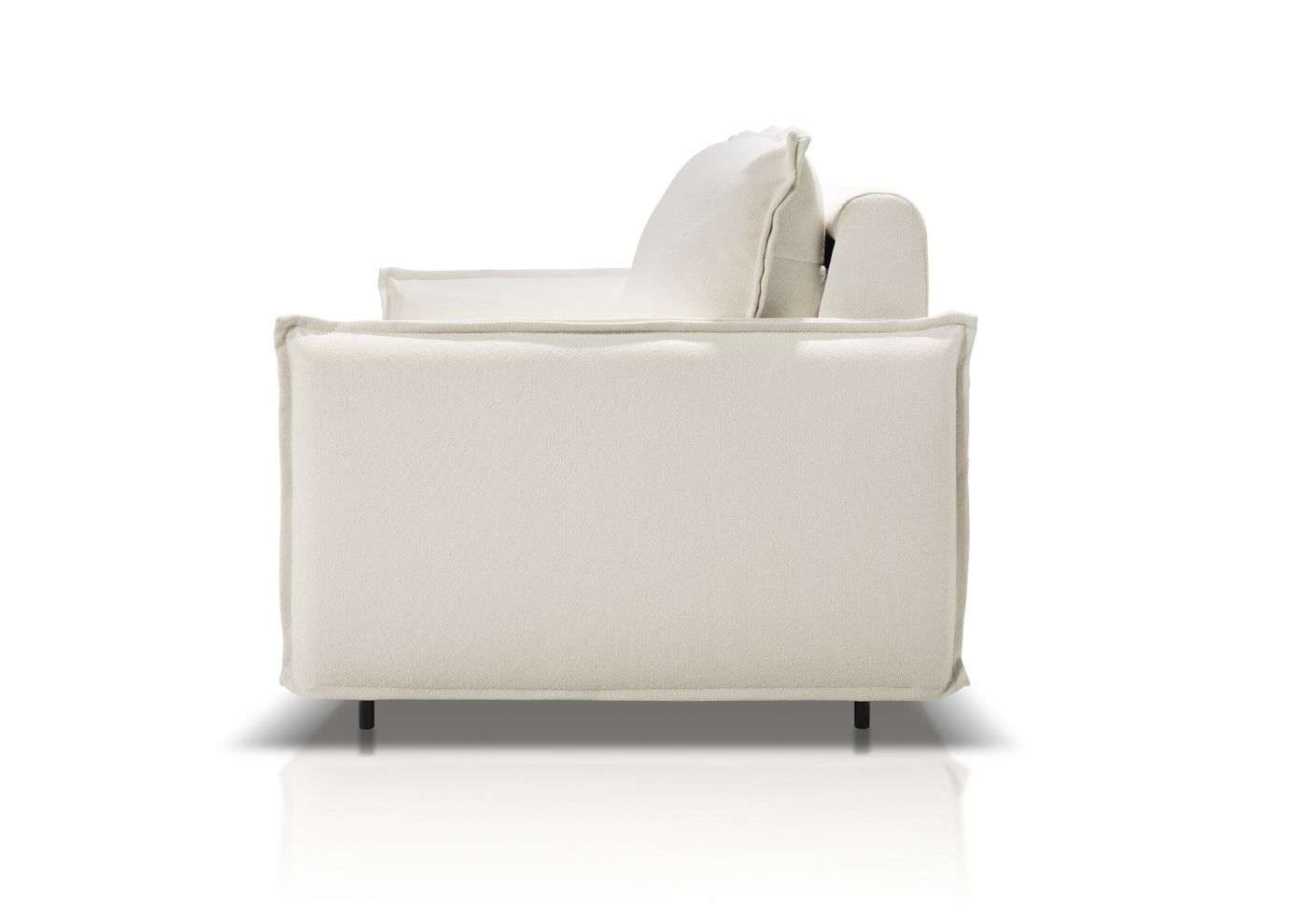 HESTIA Fauteuil convertible 1 place blanc cassé matelas Dunlopillo 90 cm