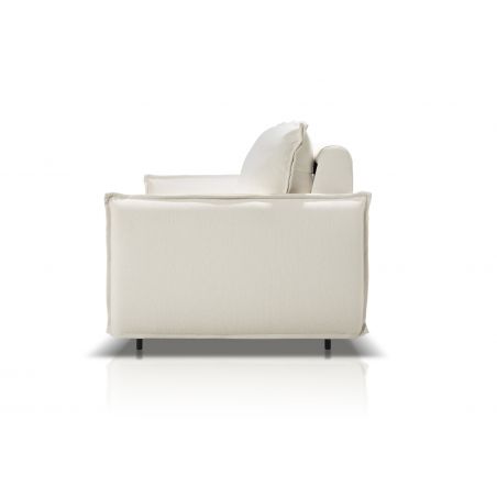 HESTIA Fauteuil convertible 1 place blanc cassé matelas Dunlopillo 90 cm