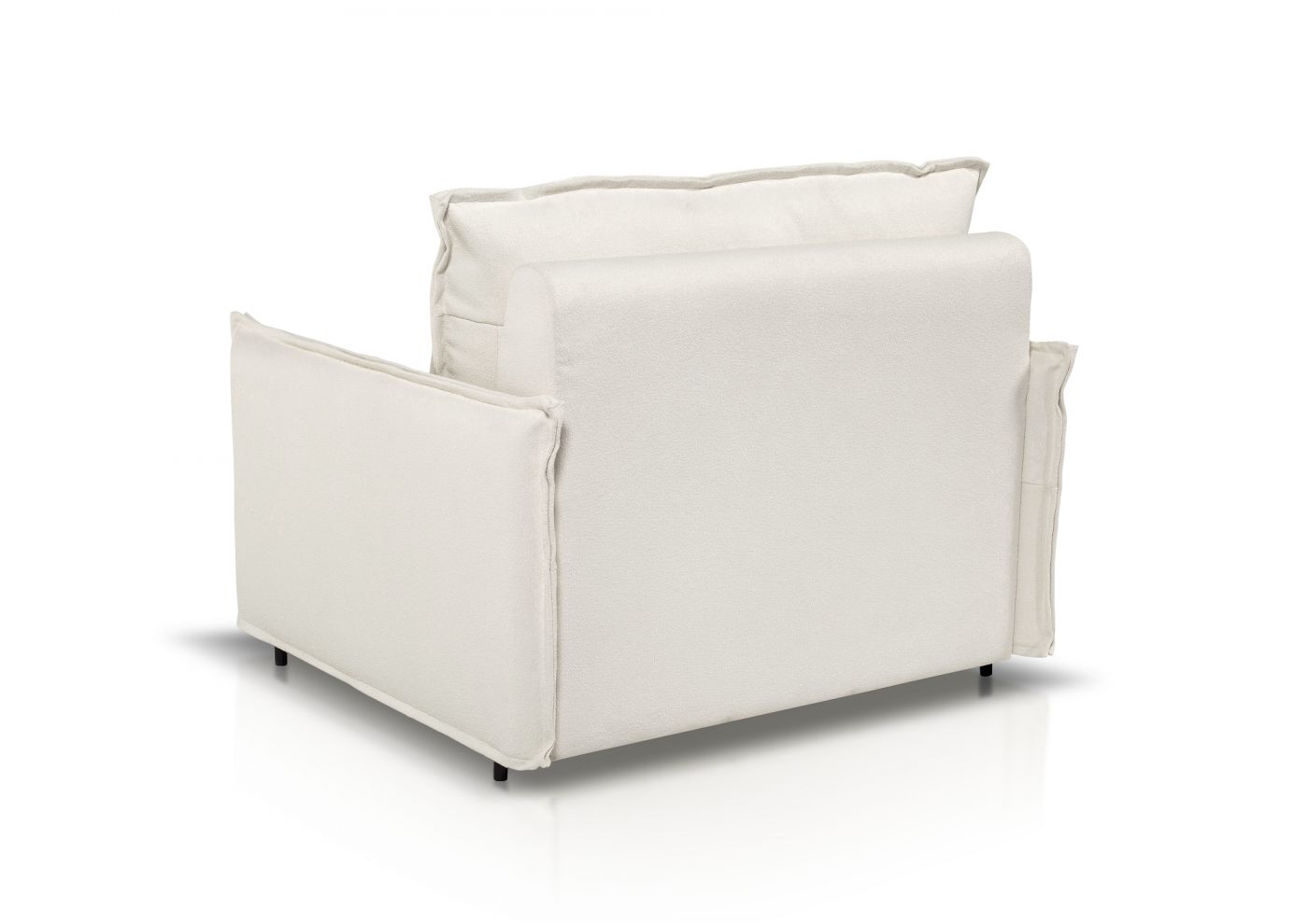 HESTIA Fauteuil convertible 1 place blanc cassé matelas Dunlopillo 90 cm