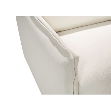 HESTIA Fauteuil convertible 1 place blanc cassé matelas Dunlopillo 90 cm